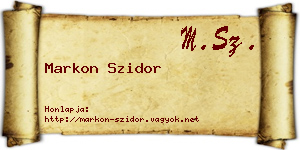 Markon Szidor névjegykártya